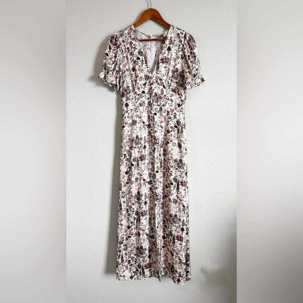 Diane Von Furstenburg TVF Garden Flower Puff Sleeve Maxi Dress Size 6 - Picture 2 of 12